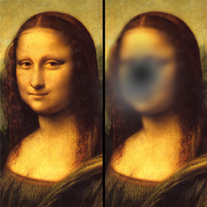 Representation of how a person with AMD might see the Mona Lisa