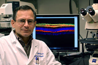 Dr. William Beltran in the lab