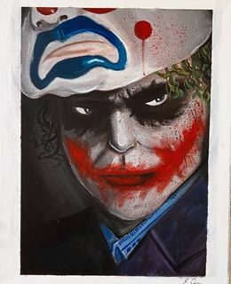 Love the Batman movies and wanted to paint realistically the Joker.