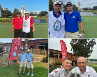 Photos of Tyler and his Grandpa golfing at various courses.