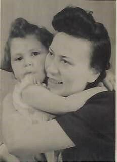 Black and white photo of Toni and her mother