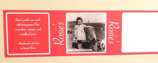 Rosie's Pickles label that Jim's son designed.